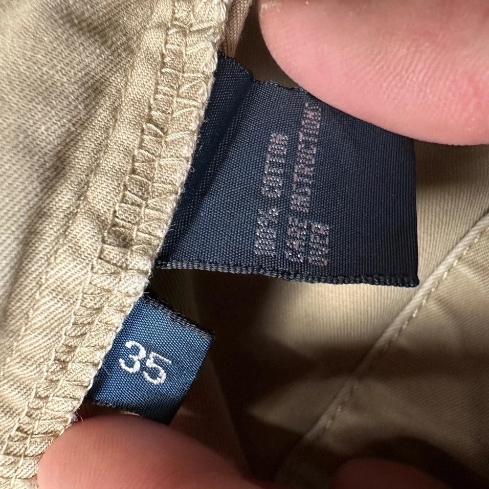 Polo Ralph Lauren Tyler Short Mens 35 Khaki Tan Pleated Cotton Chino Shorts 9in